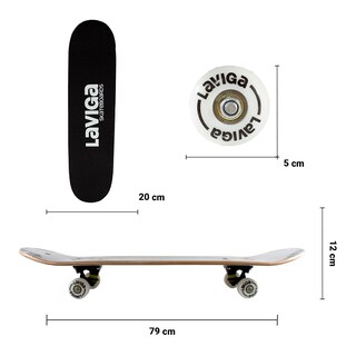 Foto 2 | Patineta Juvenil Para Niñas-niños Blanco Laviga Madera Gruesa De Alta Resistencia