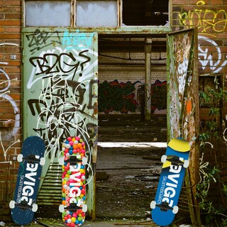 Foto 3 | Patineta Juvenil Para Niños Galaxia Azul Marino Laviga Madera Gruesa De Alta Resistencia
