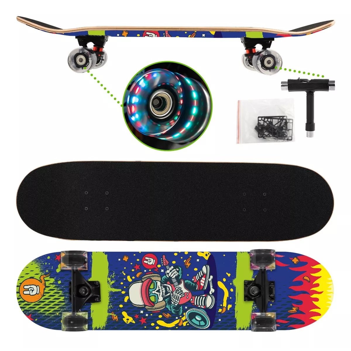 Foto 2 | Patineta Skateboard Monopatín Con Estampado Freestyle Eo Safe Imports  Esi-14515 Multicolor