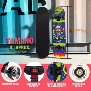 Foto 3 | Patineta Skateboard Monopatín Con Estampado Freestyle Eo Safe Imports Esi-14515 Multicolor
