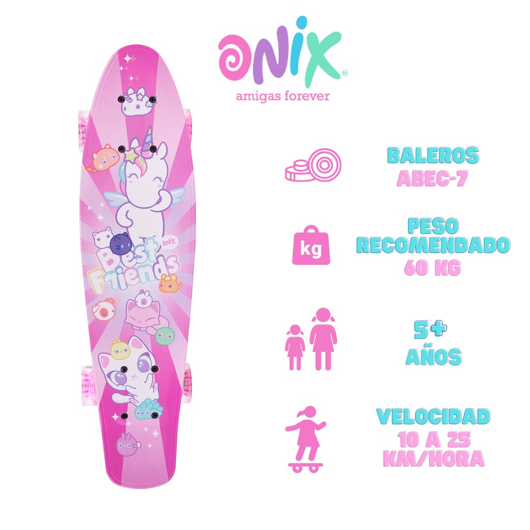 Foto 5 pulgar | Patineta Onix Best Friends Rosa Para Niña