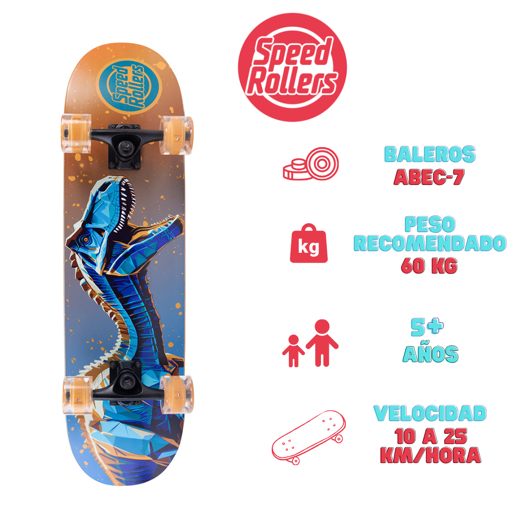 Foto 5 pulgar | Patineta Speed Rollers Dino Cop Naranja para Niños