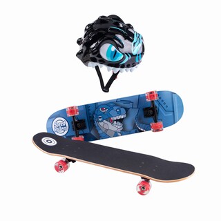 Foto 1 | Patineta Speed Rollers Dino Cop Azul Marino Con Casco De Protección Para Niño