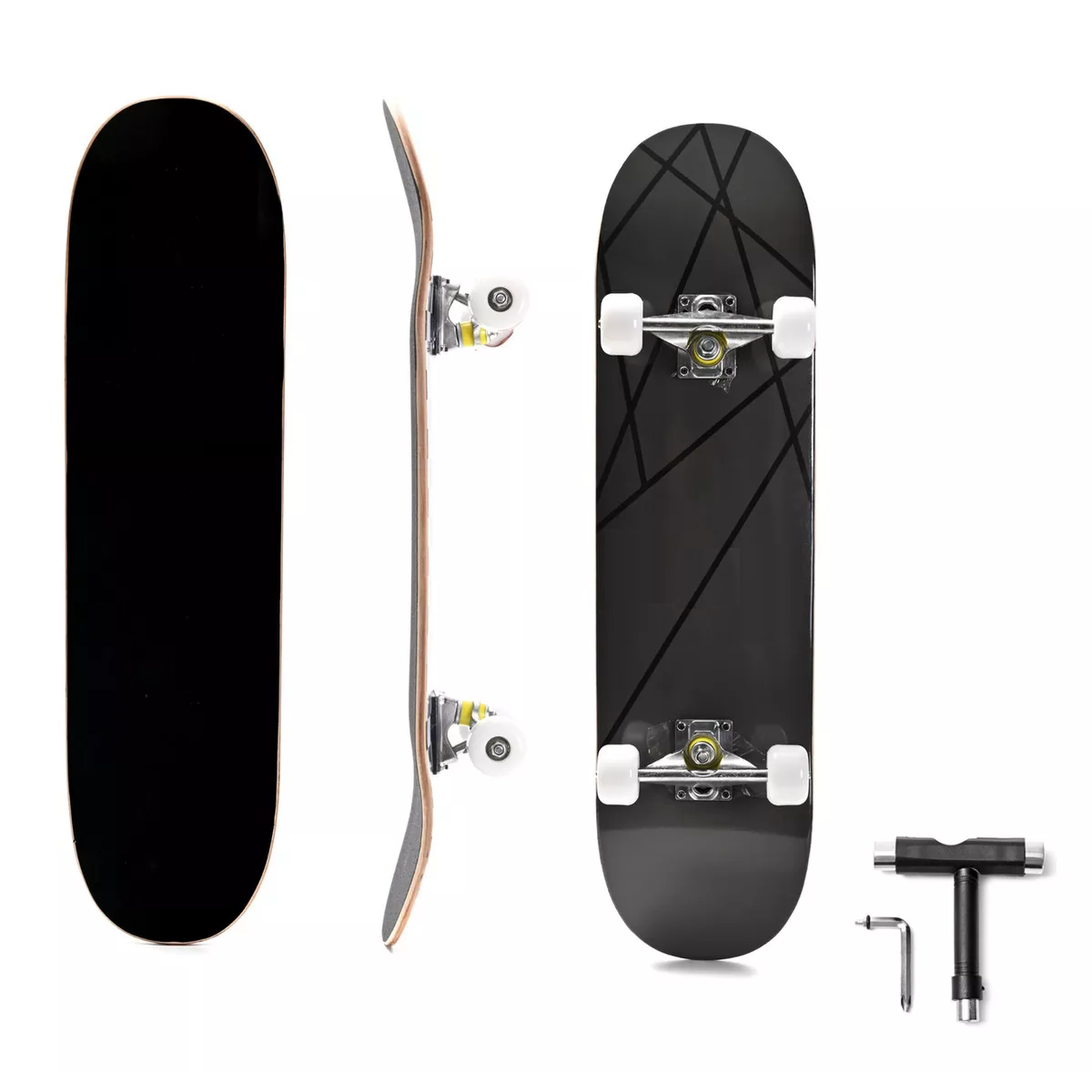 Foto 3 pulgar | Patineta  Profesional De Madera Rusa Ruedas Geometrico Eo Safe Imports Esi-17389 Negro