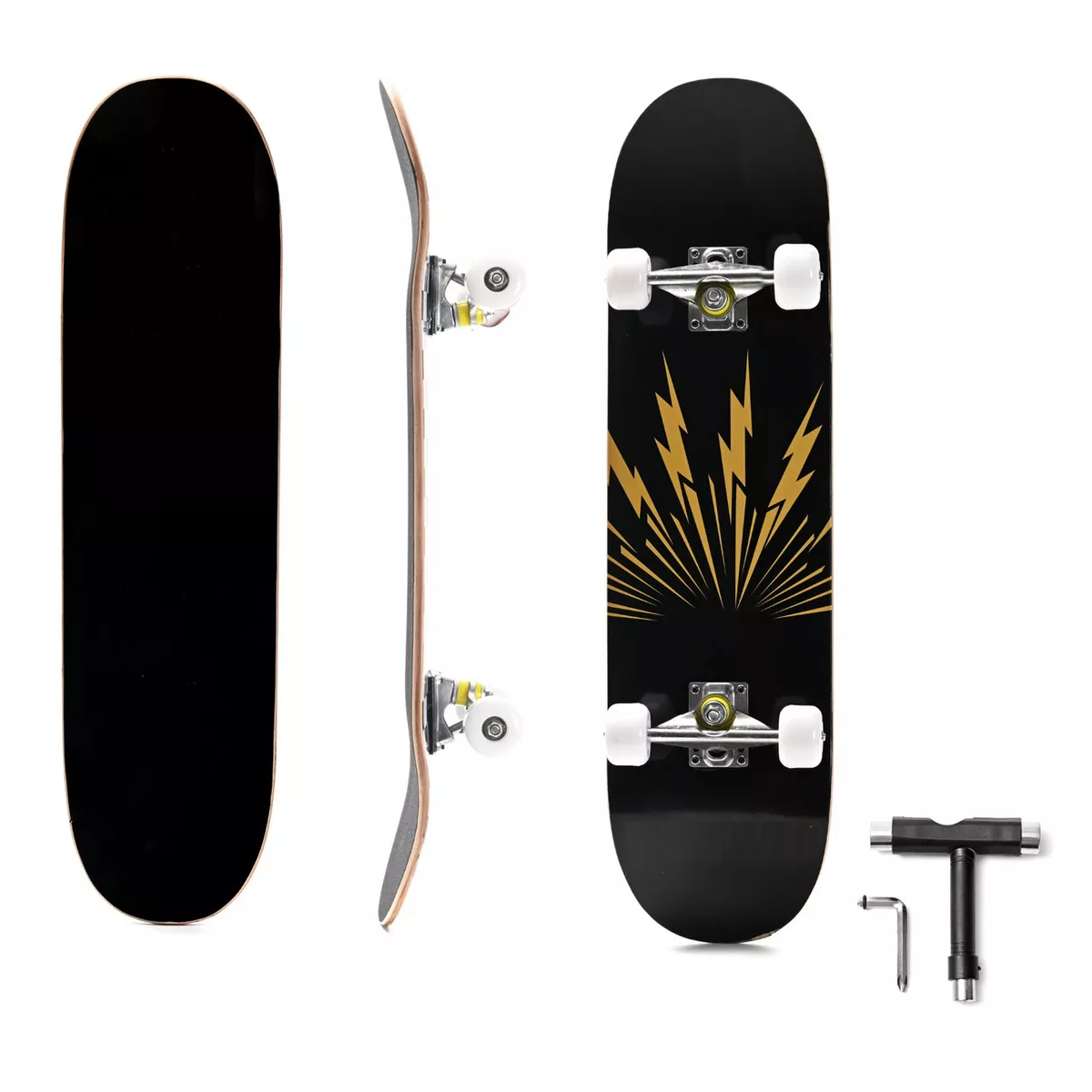 Foto 2 | Patineta  Profesional De Madera Rusa Ruedas Rayos Eo Safe Imports Esi-17391 Negro