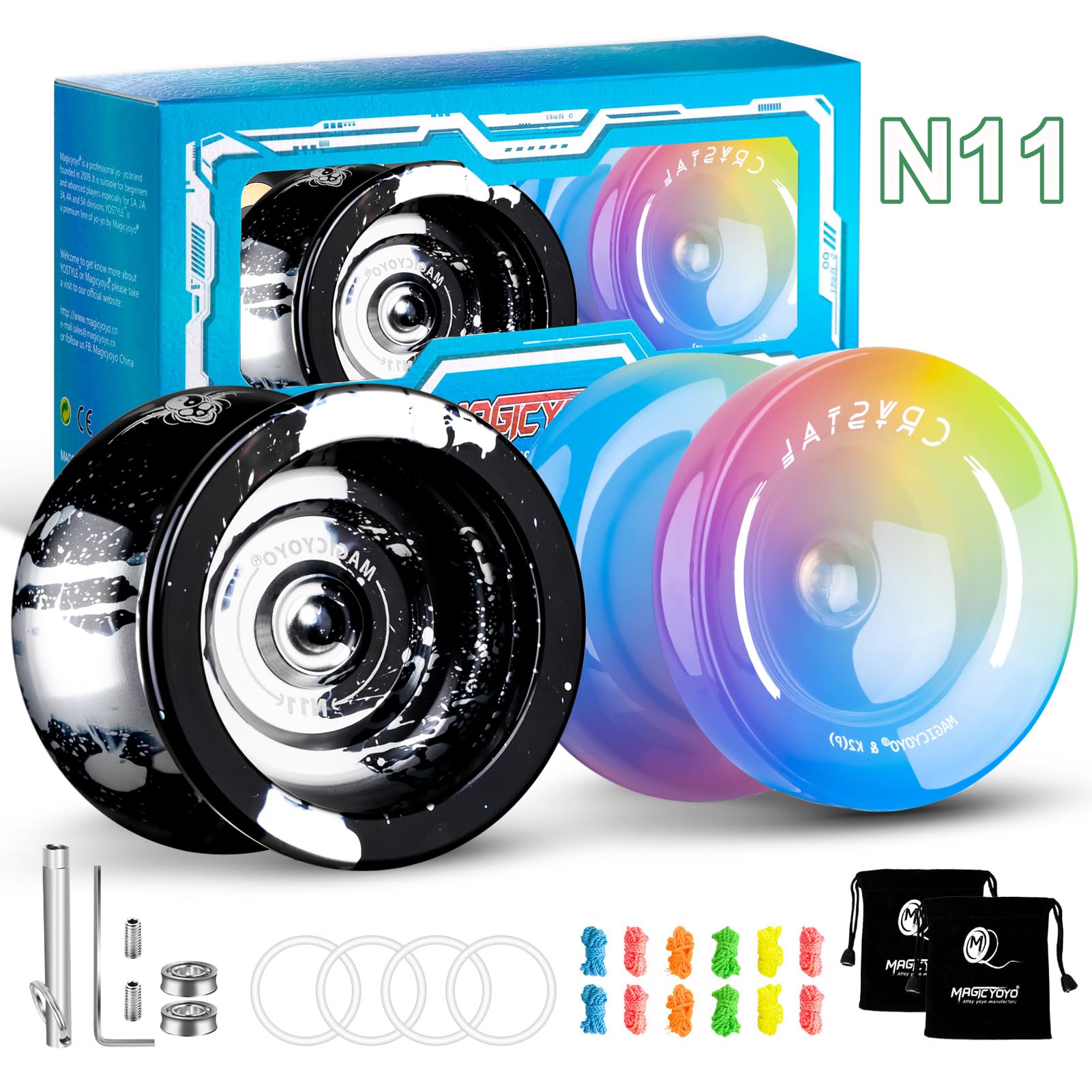 Foto 7 pulgar | Yoyo Magicyoyo N11 Negro Plateado + K2 Azul Rosa Amarillo Para Niños - Venta Internacional.