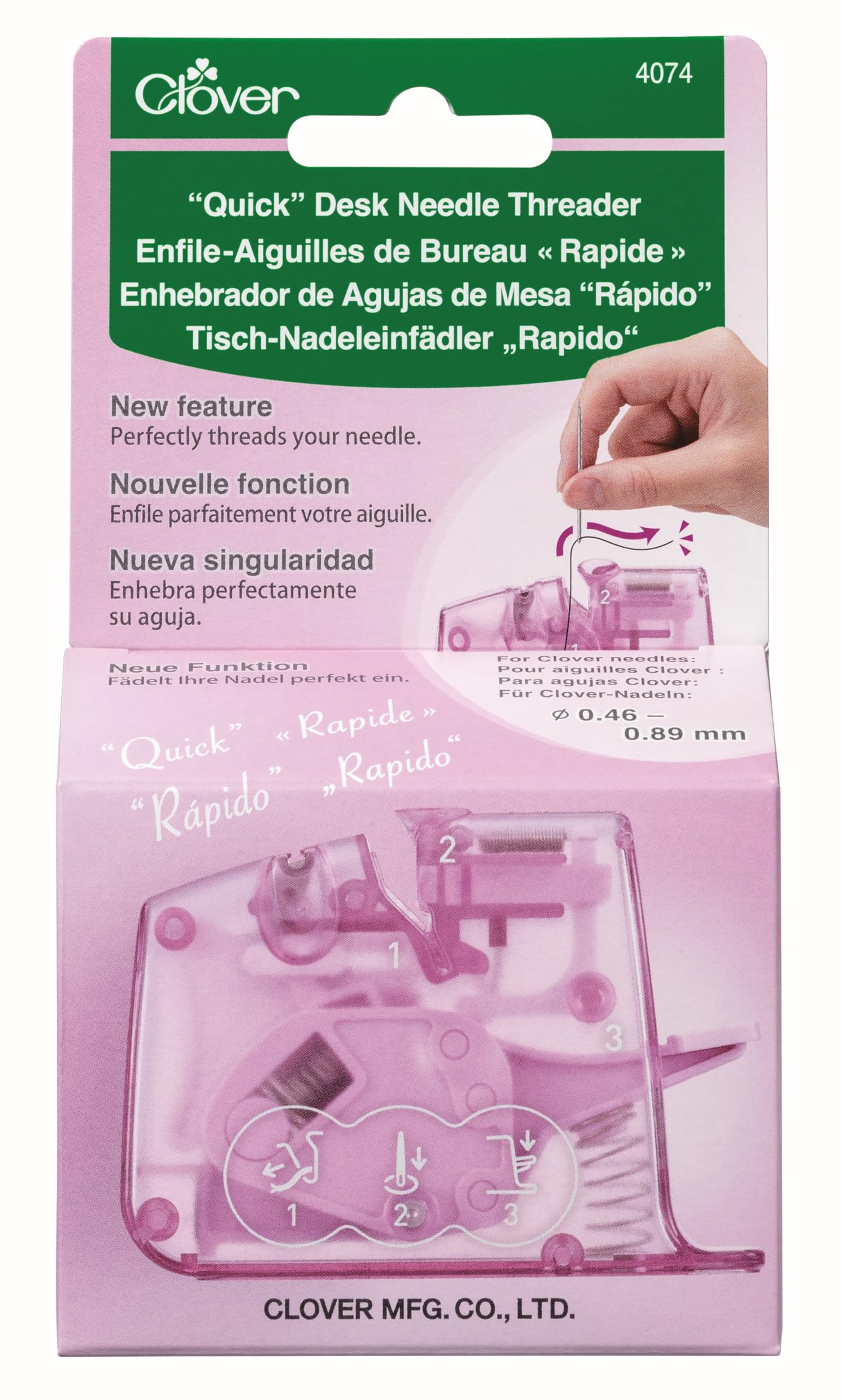 Foto 2 pulgar | Enhebrador De Agujas Clover Quick Desk, Color Rosa - Venta Internacional.