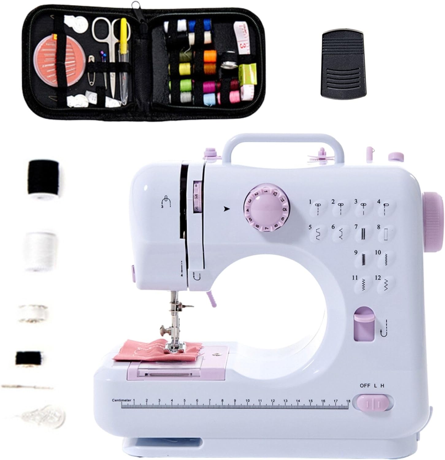 Foto 2 pulgar | Máquina de Coser Eléctrica Kimhi Doméstica Portátil con Kit de Costura 12 Puntadas color Blanco