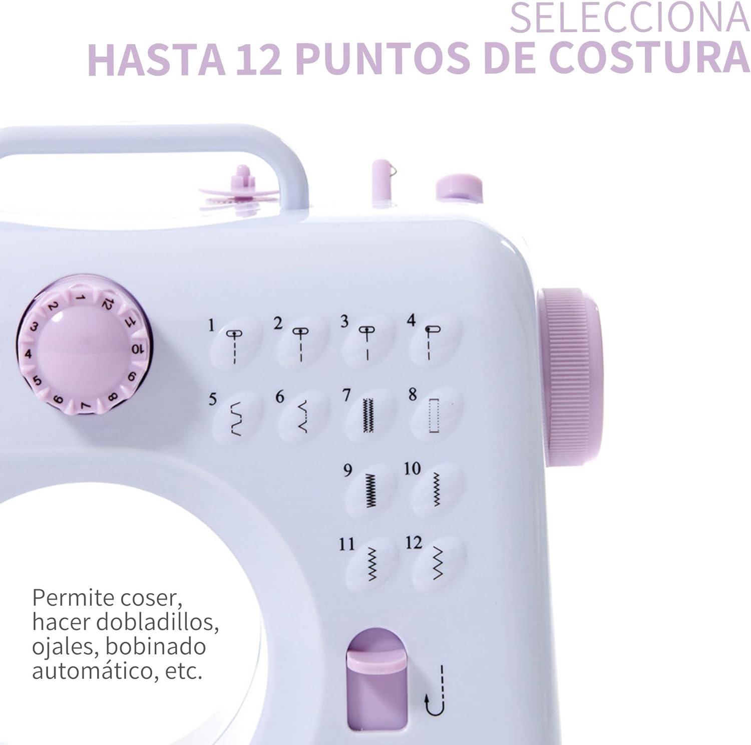 Foto 3 pulgar | Máquina de Coser Eléctrica Kimhi Doméstica Portátil con Kit de Costura 12 Puntadas color Blanco