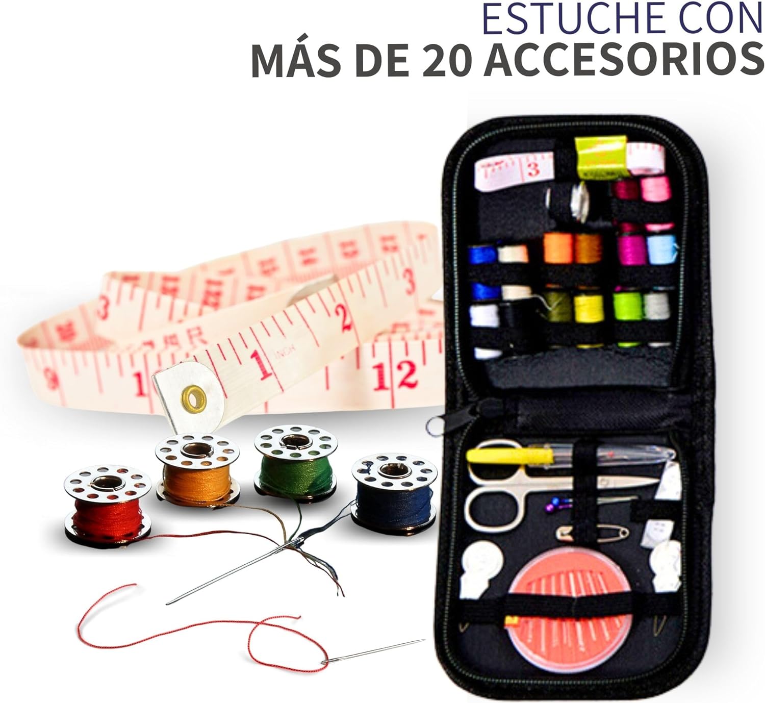 Foto 5 | Máquina de Coser Eléctrica Kimhi Doméstica Portátil con Kit de Costura 12 Puntadas color Blanco