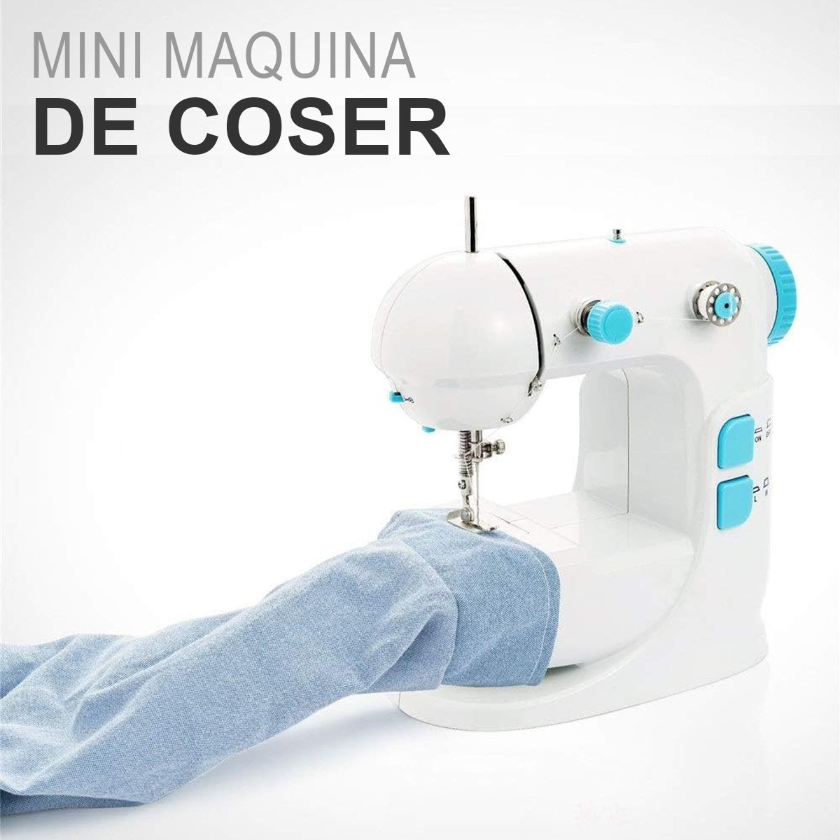 Foto 3 pulgar | Mini Máquina De Coser Eléctrica Ajustable Doble Velocidad Doble Hilo Doméstica Portátil Con Pedal Color Blanco