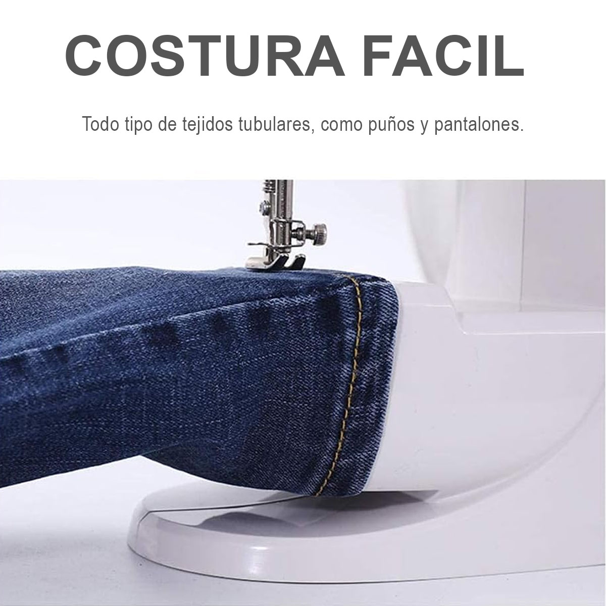 Foto 4 pulgar | Mini Máquina De Coser Eléctrica Ajustable Doble Velocidad Doble Hilo Doméstica Portátil Con Pedal Color Blanco