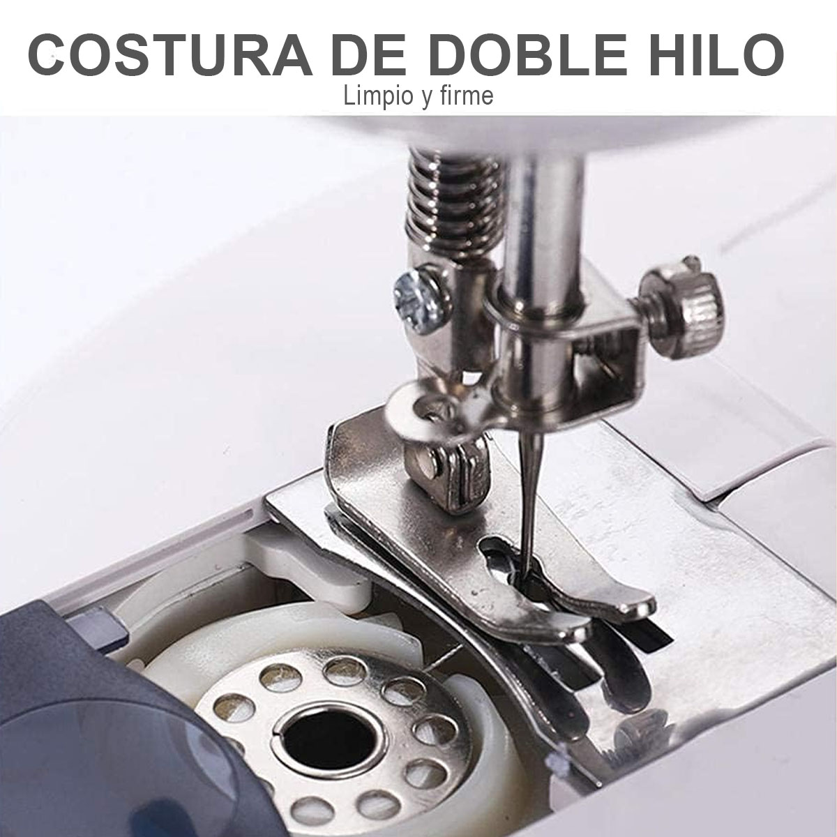 Foto 6 pulgar | Mini Máquina De Coser Eléctrica Ajustable Doble Velocidad Doble Hilo Doméstica Portátil Con Pedal Color Blanco
