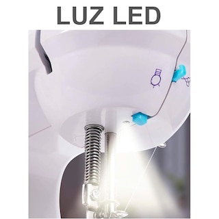 Foto 6 | Mini Máquina De Coser Eléctrica Ajustable Doble Velocidad Doble Hilo Doméstica Portátil Con Pedal Color Blanco