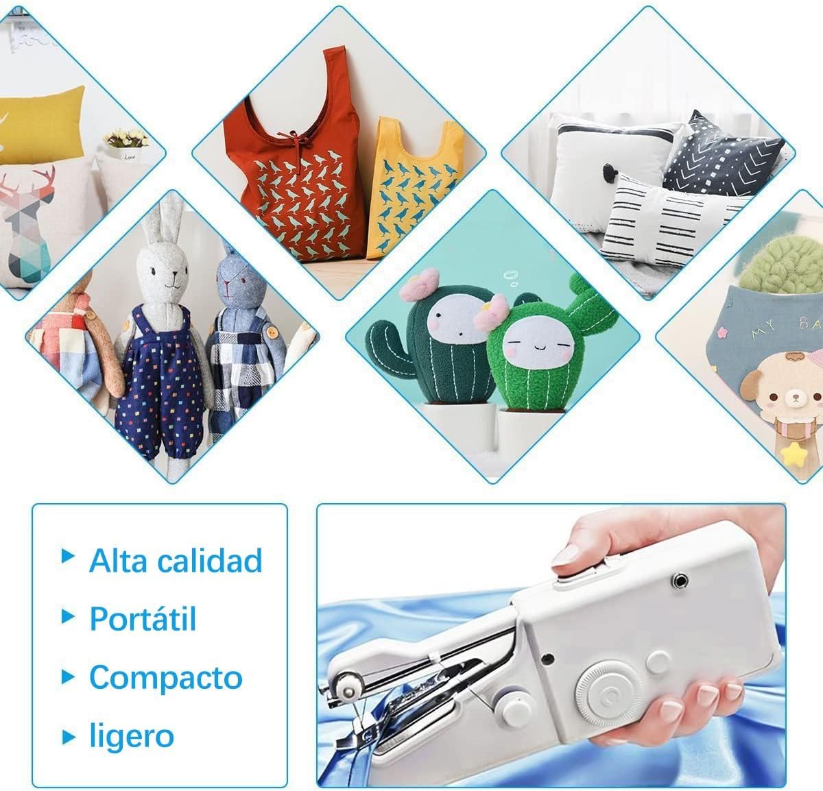 Foto 6 pulgar | Mini Máquina de Coser Kimhi Portable Blanca