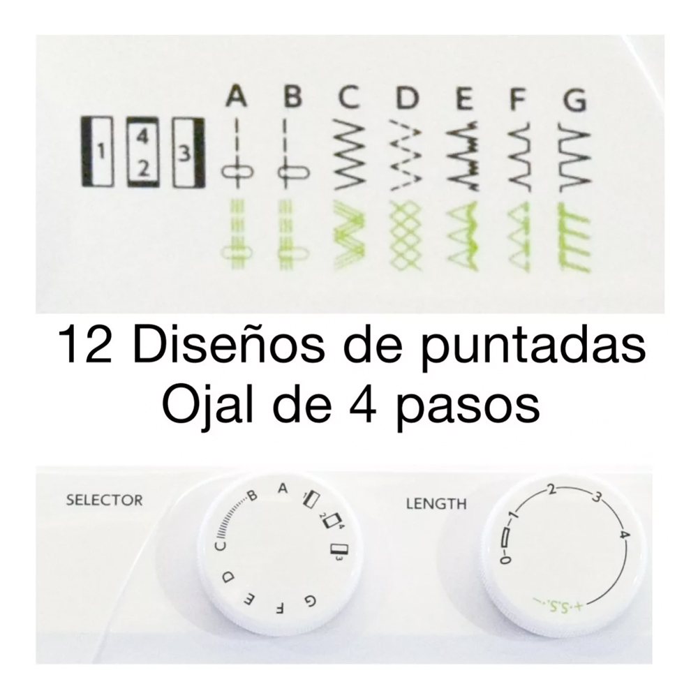 Foto 5 pulgar | Máquina de Coser Mecánica Doméstica Janome 2212-J Blanca
