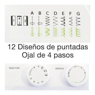 Foto 4 | Máquina de Coser Mecánica Doméstica Janome 2212-J Blanca