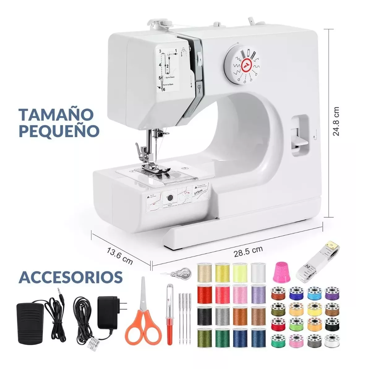 Foto 3 pulgar | Máquina De Coser Eléctrica Doméstica Portátil Con Accesorios Eo Safe Imports Esi-18150 Blanco