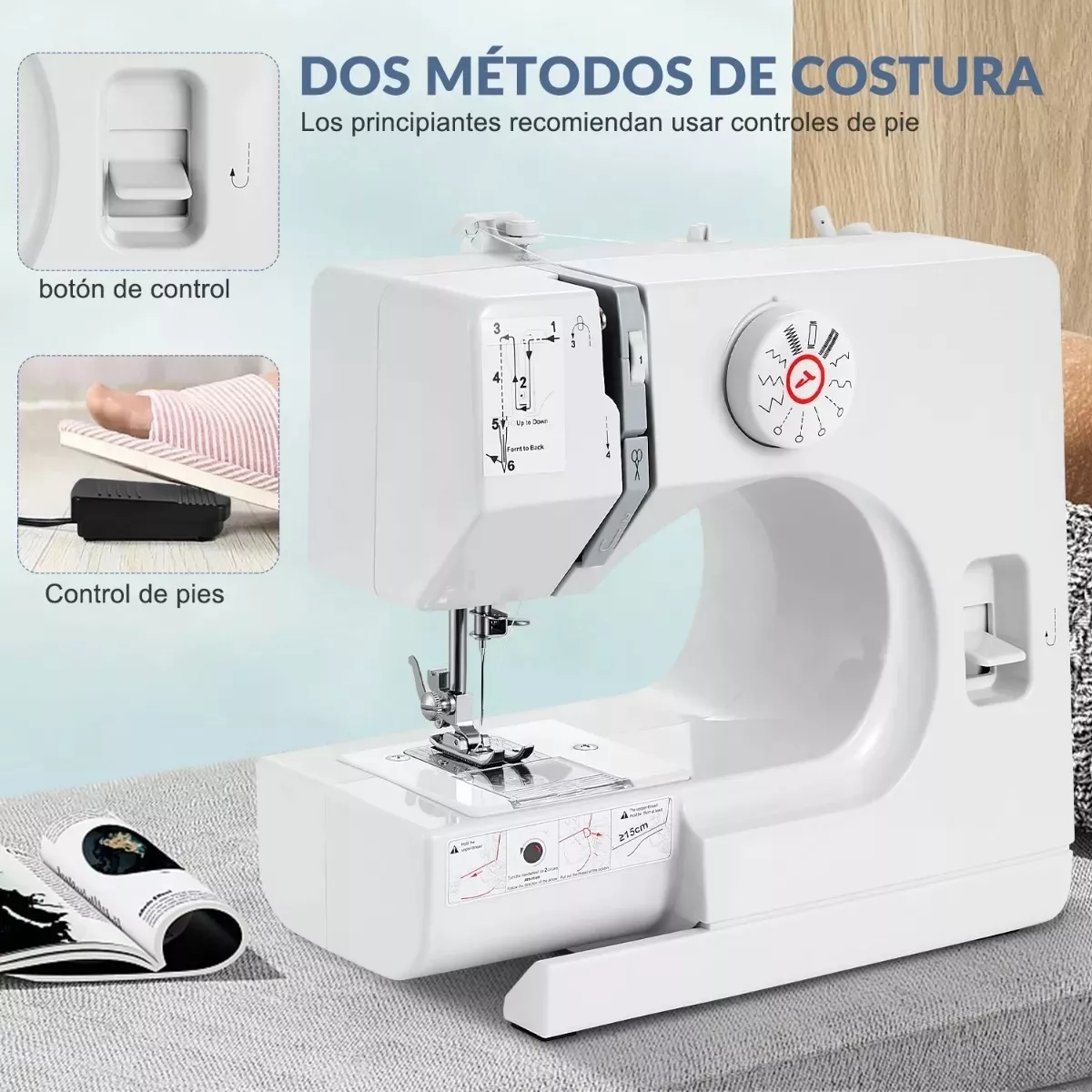 Foto 4 pulgar | Máquina De Coser Eléctrica Doméstica Portátil Con Accesorios Eo Safe Imports Esi-18150 Blanco