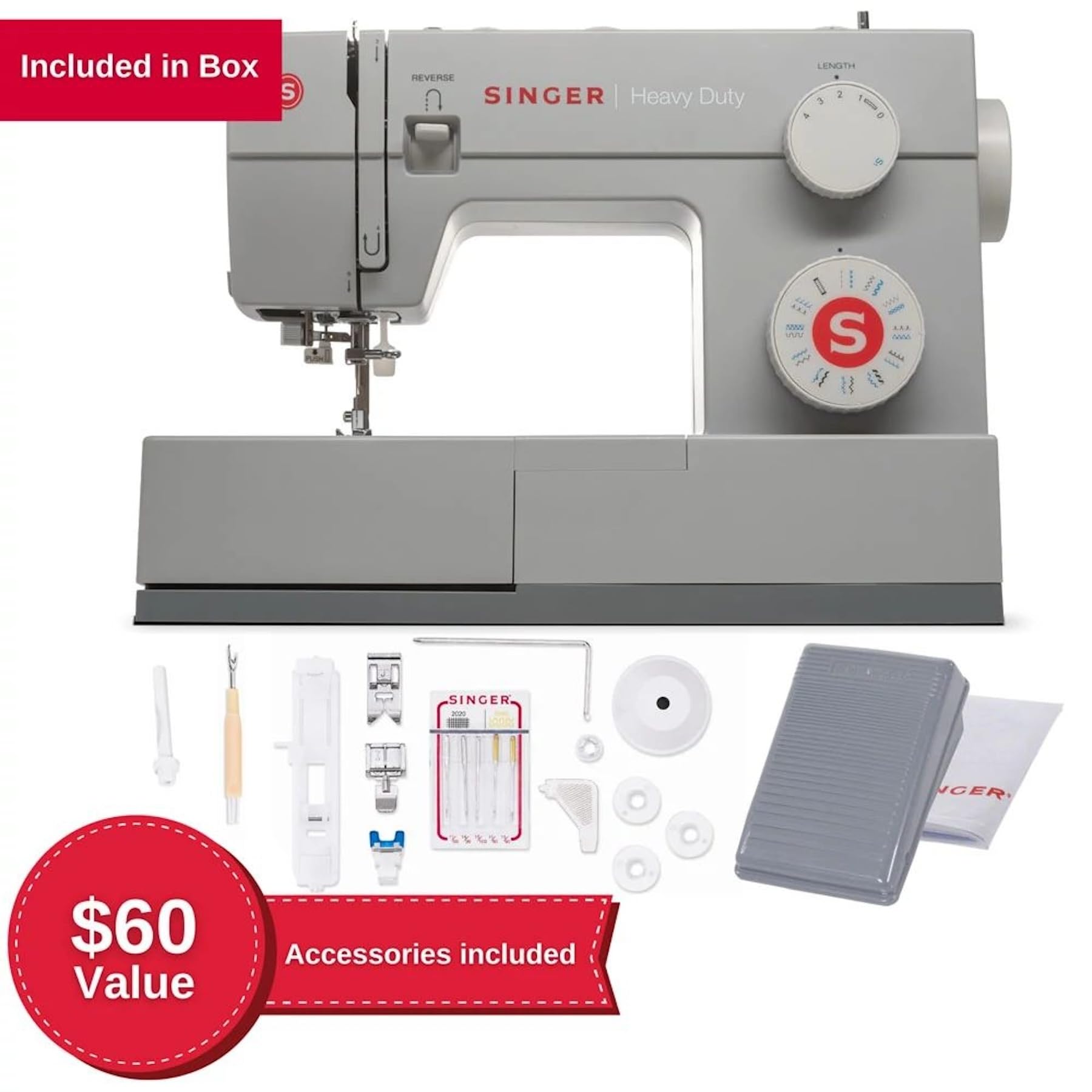 Foto 3 pulgar | Máquina de Coser Singer Gris con Accesorios-Venta Internacional