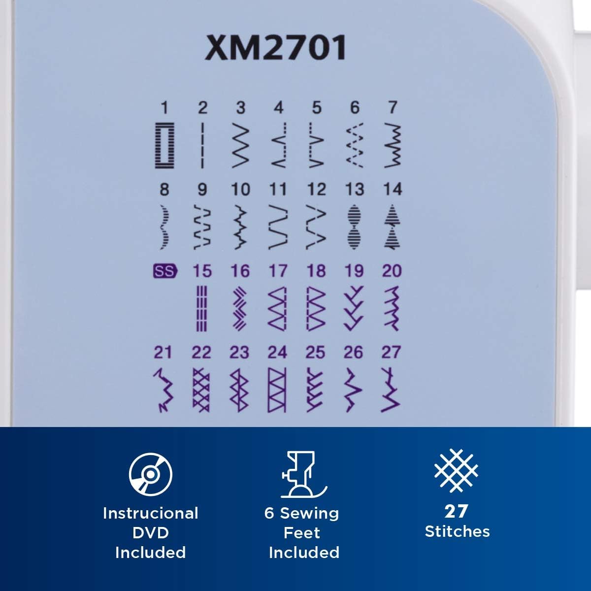 Foto 2 | Máquina De Coser Brother Xm2701 De 27 Puntadas Con Estuche De Almacenamiento - Venta Internacional.