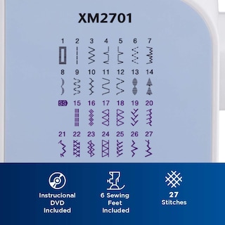Foto 2 | Máquina De Coser Brother Xm2701 De 27 Puntadas Con Estuche De Almacenamiento - Venta Internacional.