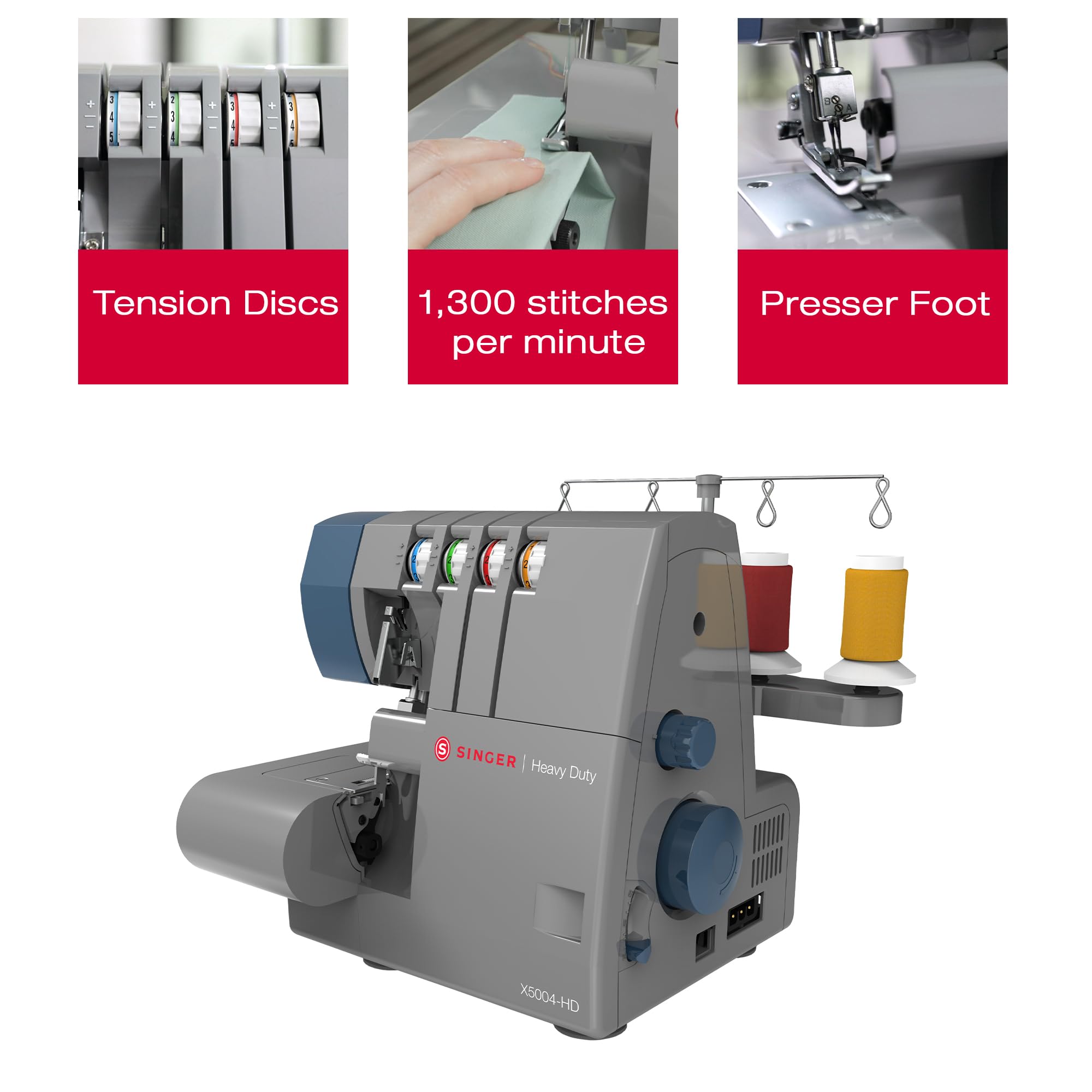 Foto 3 pulgar | Máquina Serger & Overlock Singer X5004-hd Con Estructura Metálica - Venta Internacional.