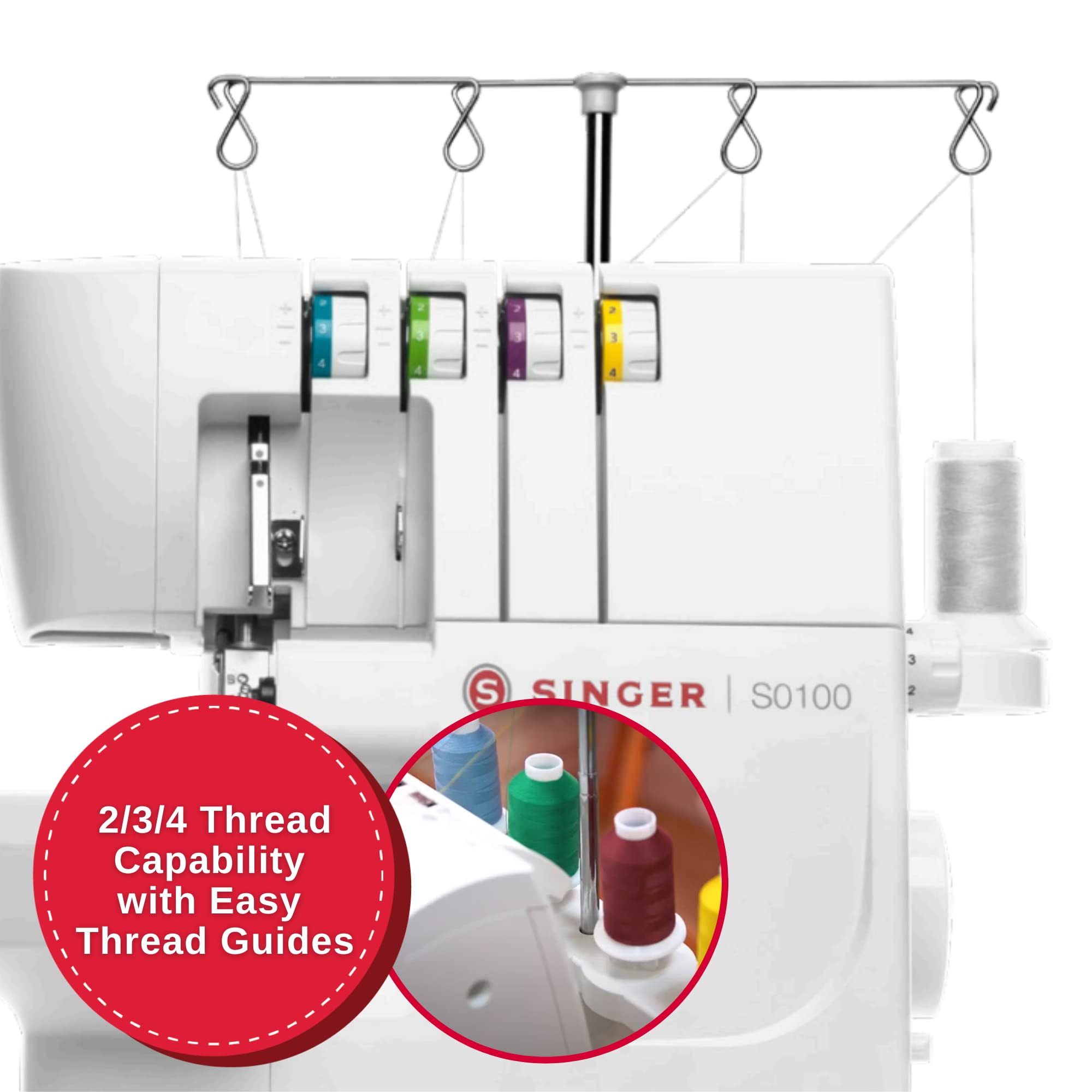 Foto 4 | Maquina de Coser Serger Singer S0100 6 Puntadas 1300 Spm - Venta Internacional