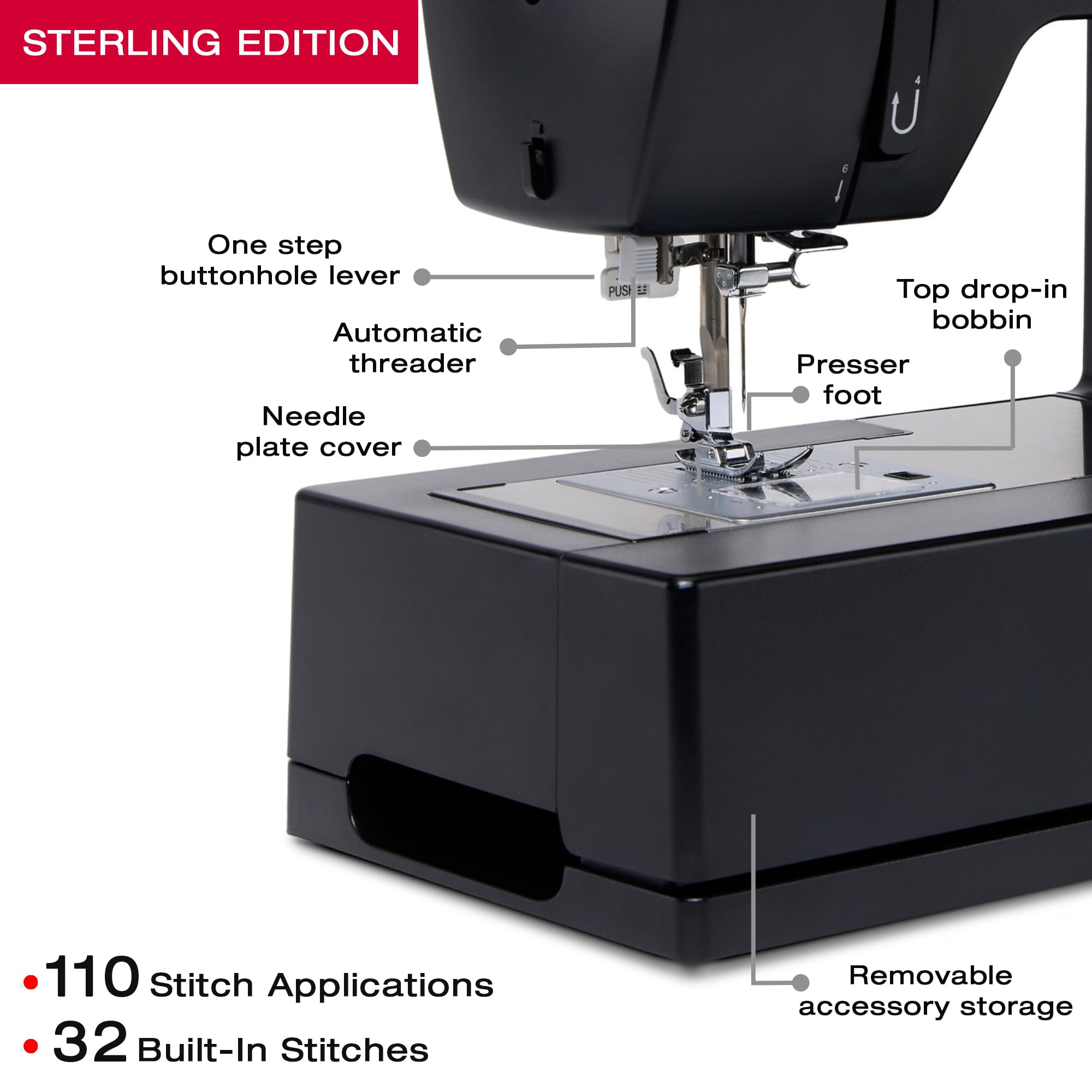 Foto 3 | Máquina de Coser Singer Sterling Edition Heavy Duty 4432 - Venta Internacional
