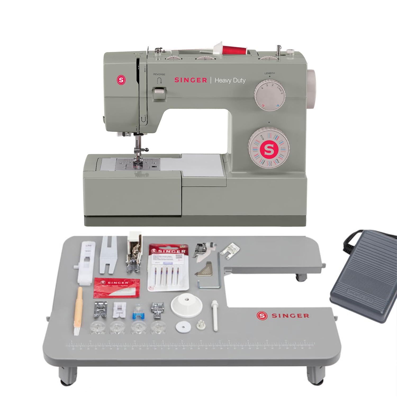 Foto 2 pulgar | Máquina de Coser Singer Heavy Duty 4452 + Mesa Extensible - Venta Internacional
