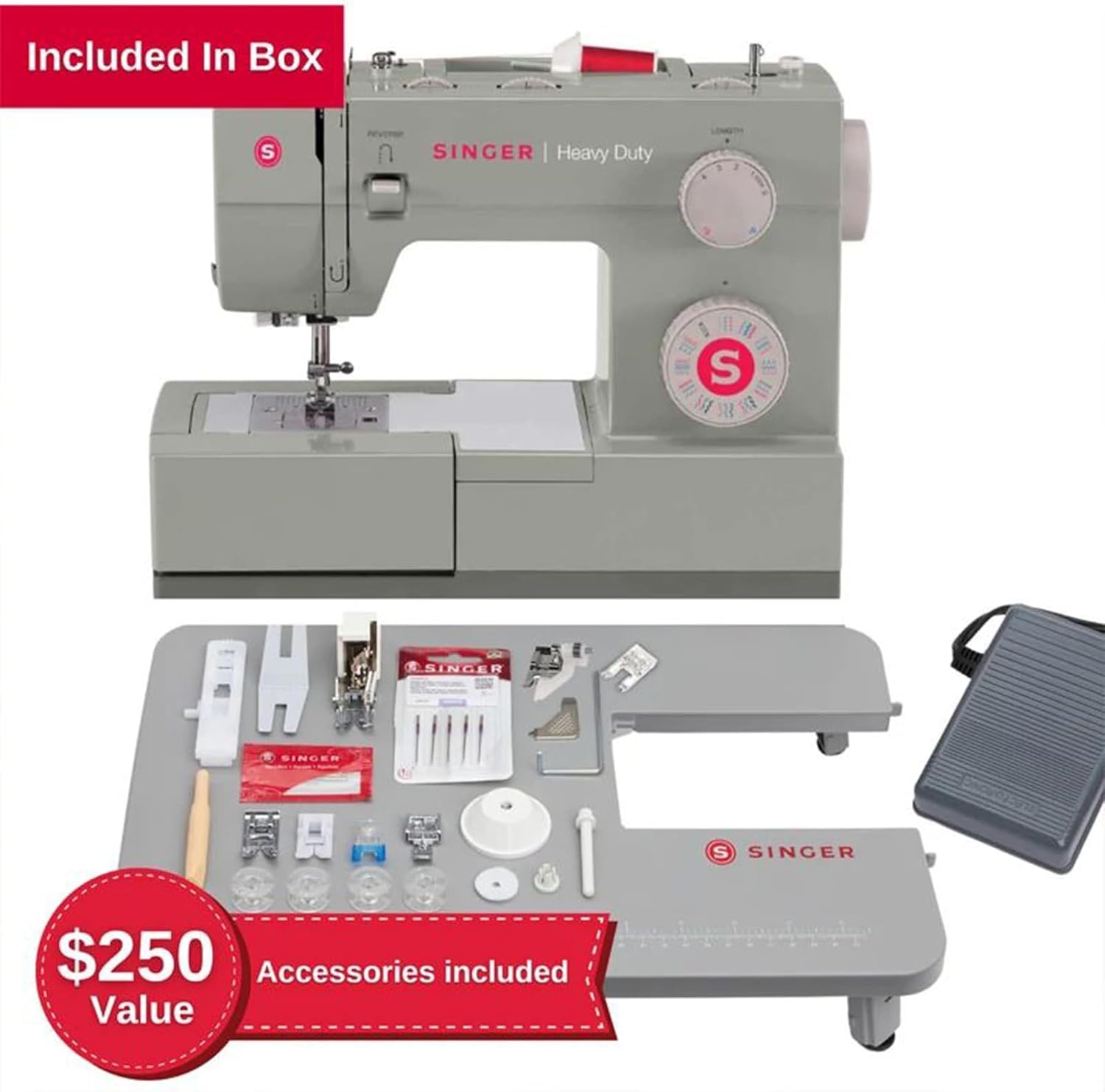 Foto 3 pulgar | Máquina de Coser Singer Heavy Duty 4452 + Mesa Extensible - Venta Internacional