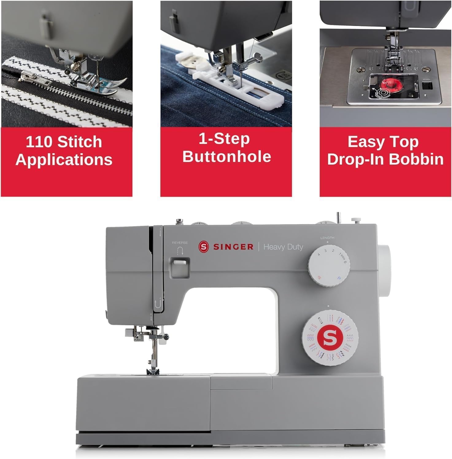 Foto 4 pulgar | Máquina de Coser Singer Heavy Duty 4452 + Mesa Extensible - Venta Internacional