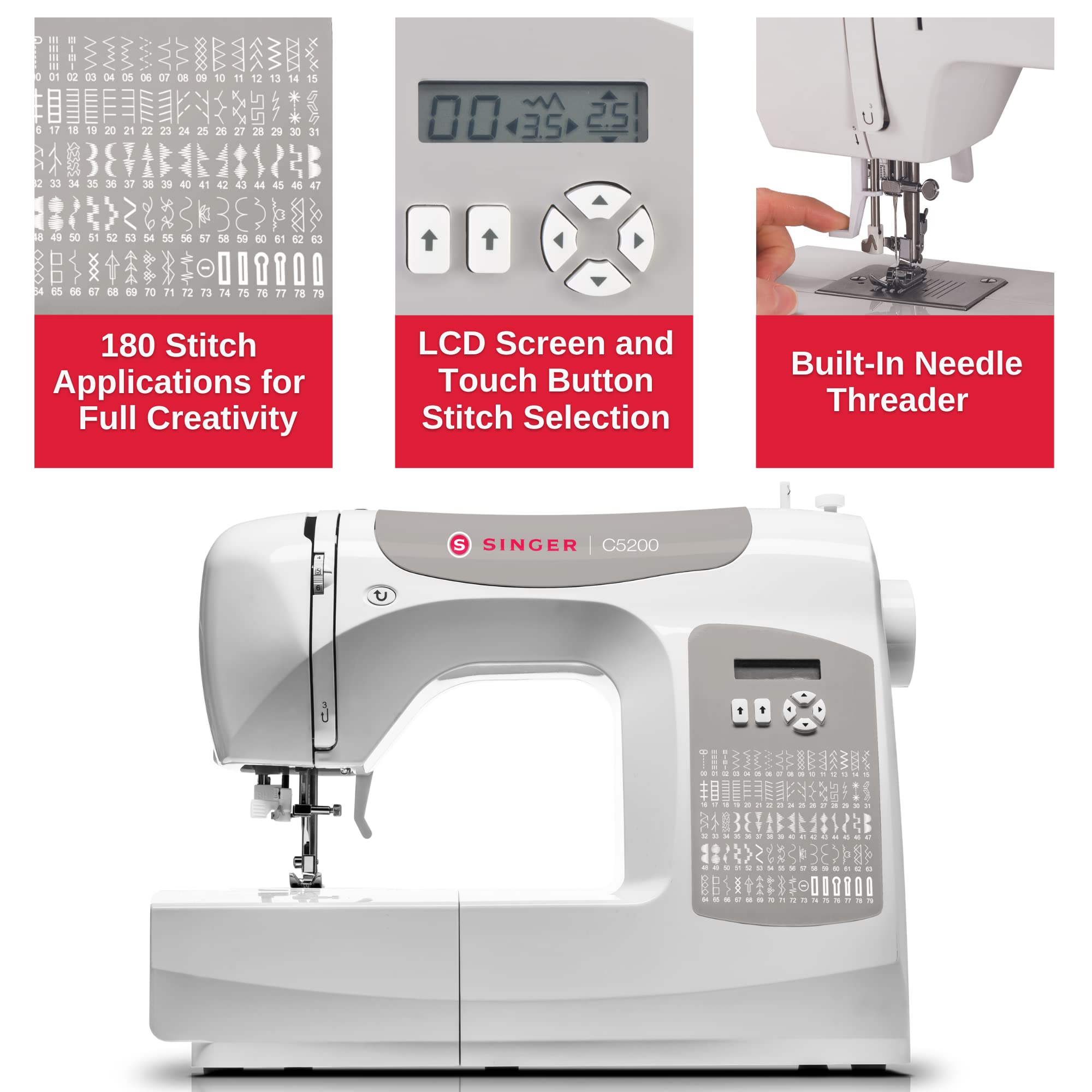 Foto 5 pulgar | Máquina de Coser y Acolchar Singer C5200 180 Stitch Lcd - Venta Internacional