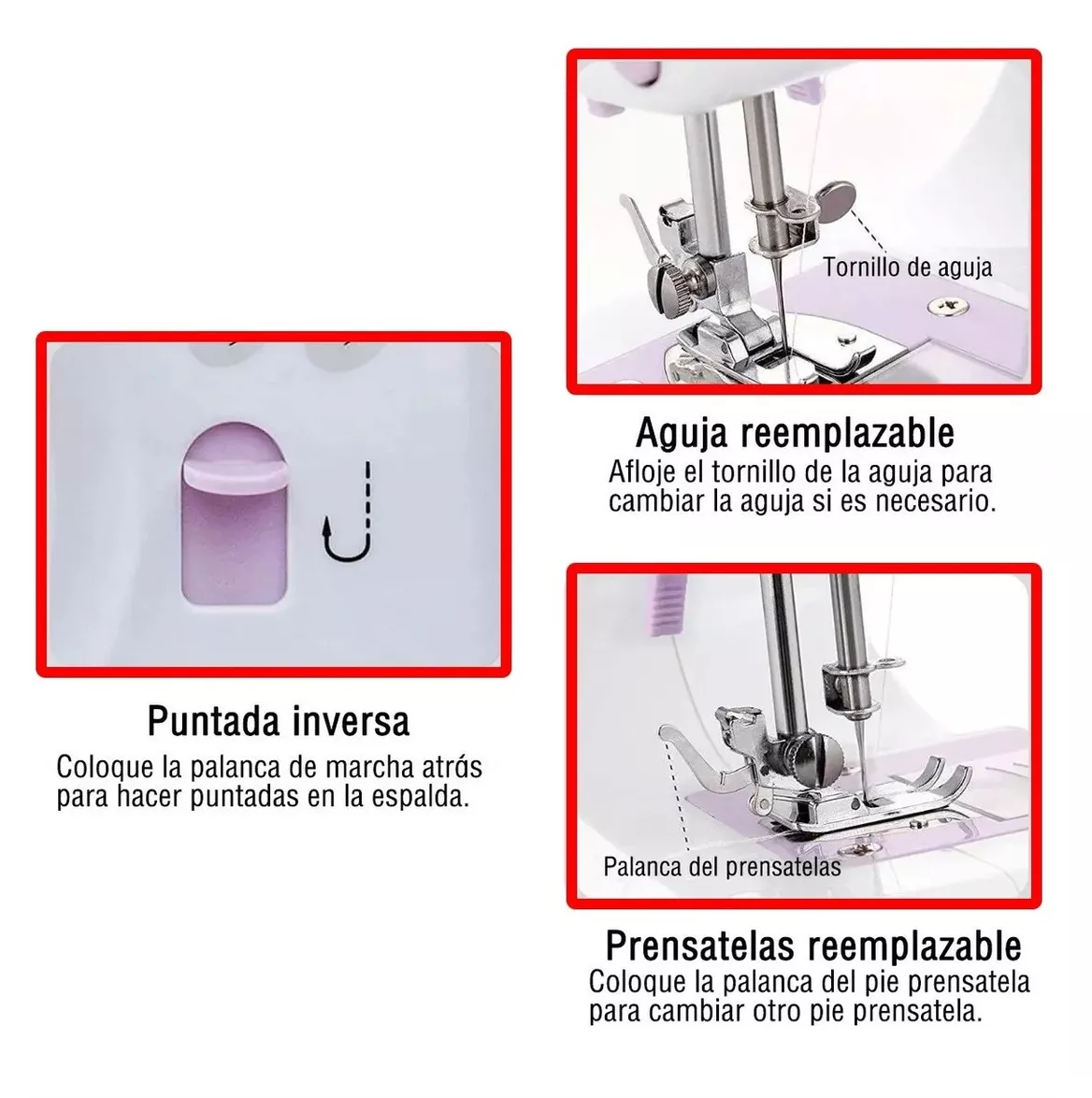 Foto 3 pulgar | Máquina De Coser Portátil Eléctricas Patrones De 12 Puntada Belug, Blanco