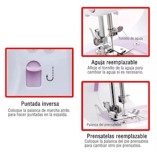 Foto 2 | Máquina De Coser Portátil Eléctricas Patrones De 12 Puntada Belug, Blanco