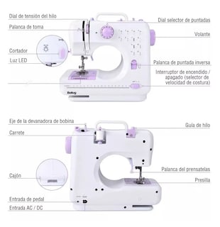 Foto 3 | Máquina De Coser Portátil Eléctricas Patrones De 12 Puntada Belug, Blanco
