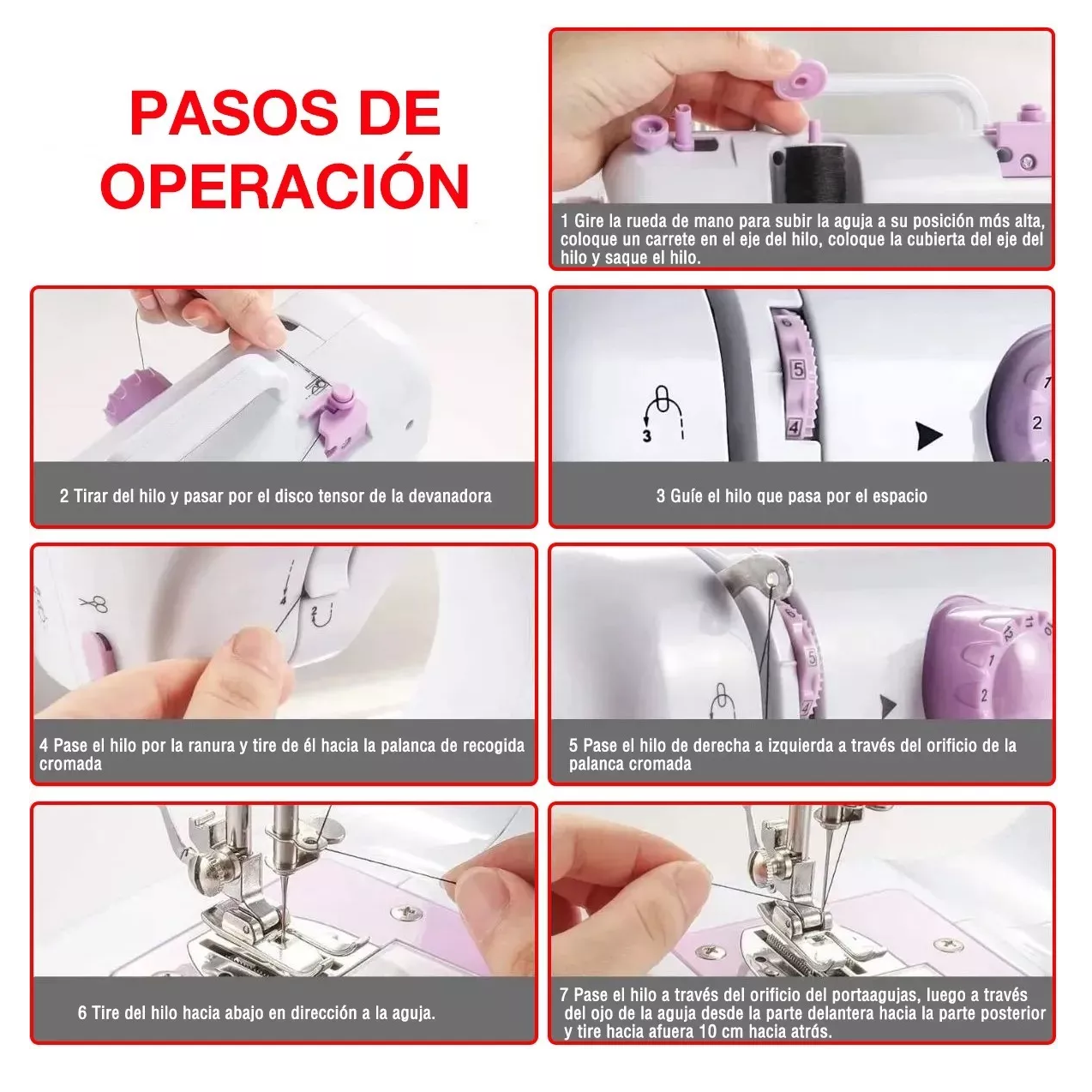 Foto 6 pulgar | Máquina De Coser Portátil Eléctricas Patrones De 12 Puntada Belug, Blanco