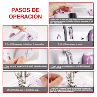 Foto 5 | Máquina De Coser Portátil Eléctricas Patrones De 12 Puntada Belug, Blanco