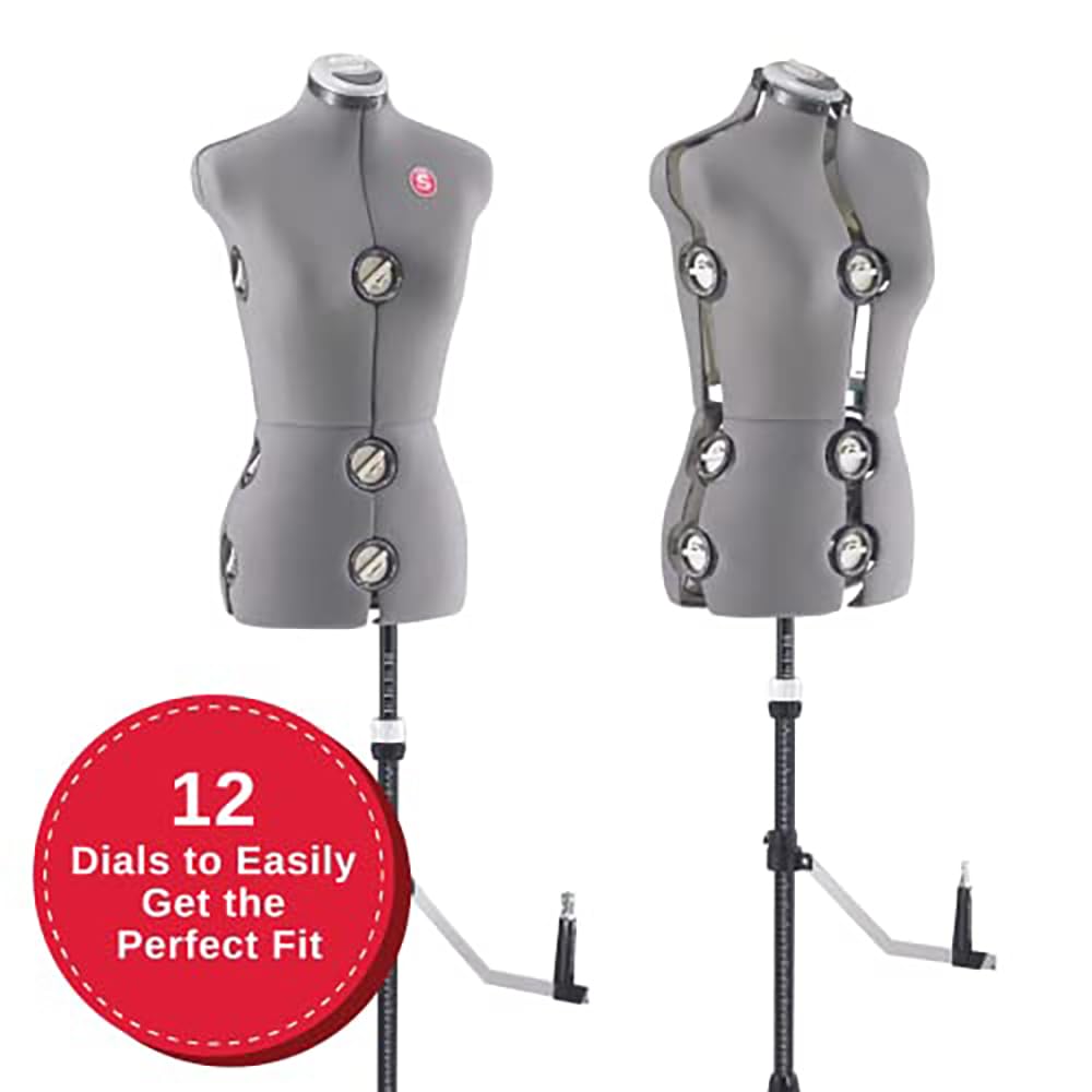 Foto 4 pulgar | Maniquí Ajustable Para Mujer Con Forma De Vestido Singer, Tallas 10-18, Color Gris - Venta Internacional.