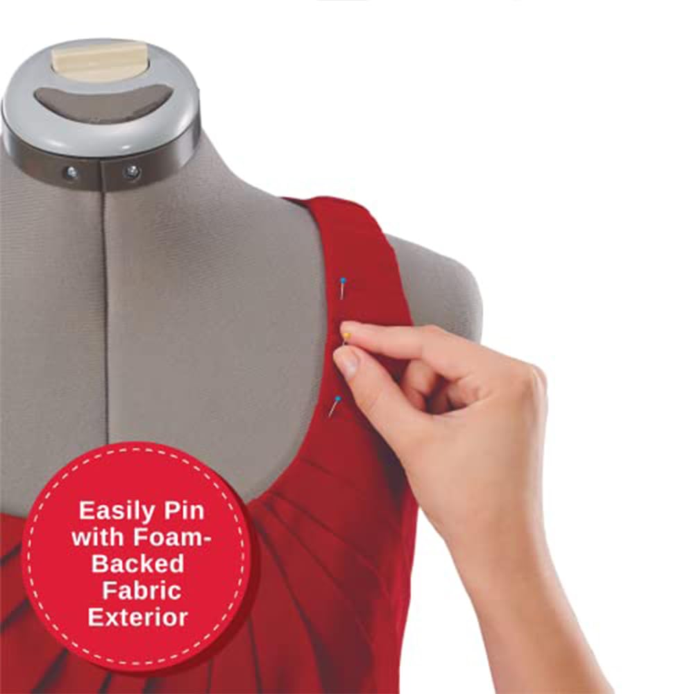 Foto 6 | Maniquí Ajustable Para Mujer Con Forma De Vestido Singer, Tallas 10-18, Color Gris - Venta Internacional.