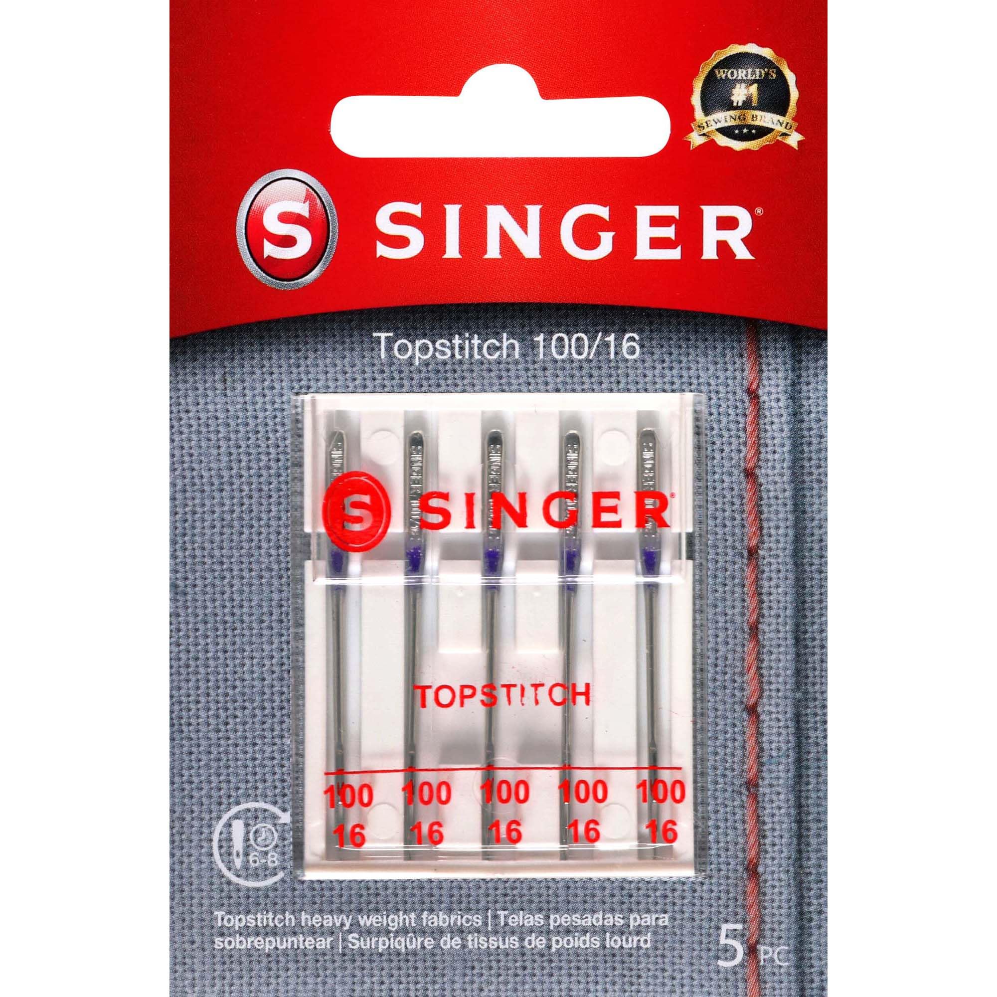 Agujas Para Máquinas De Coser Singer Universal Topstitch 100/16 - Venta Internacional.