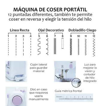 Foto 3 | Maquina de Coser Portatil Electrica + Kit Costura