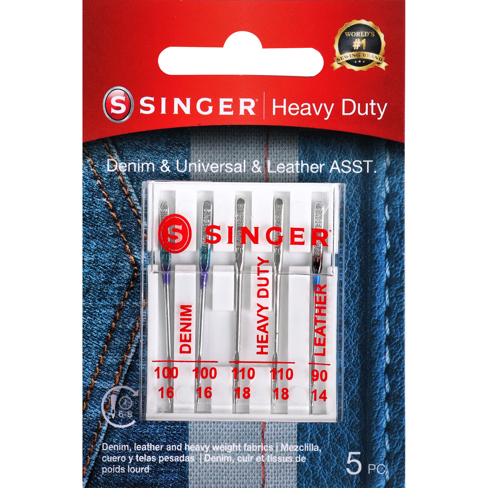 Foto 1 | Agujas Para Máquina De Coser Singer Universal Heavy Duty, Paquete De 2 - Venta Internacional.