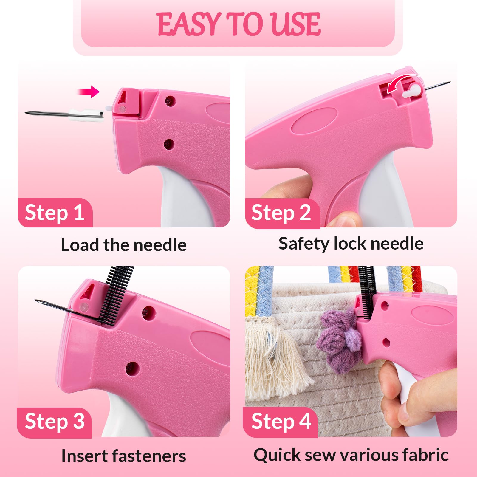 Foto 5 | Pistola De Coser Thinklearn Para Ropa Con Tijeras Y 6 Agujas - Venta Internacional.