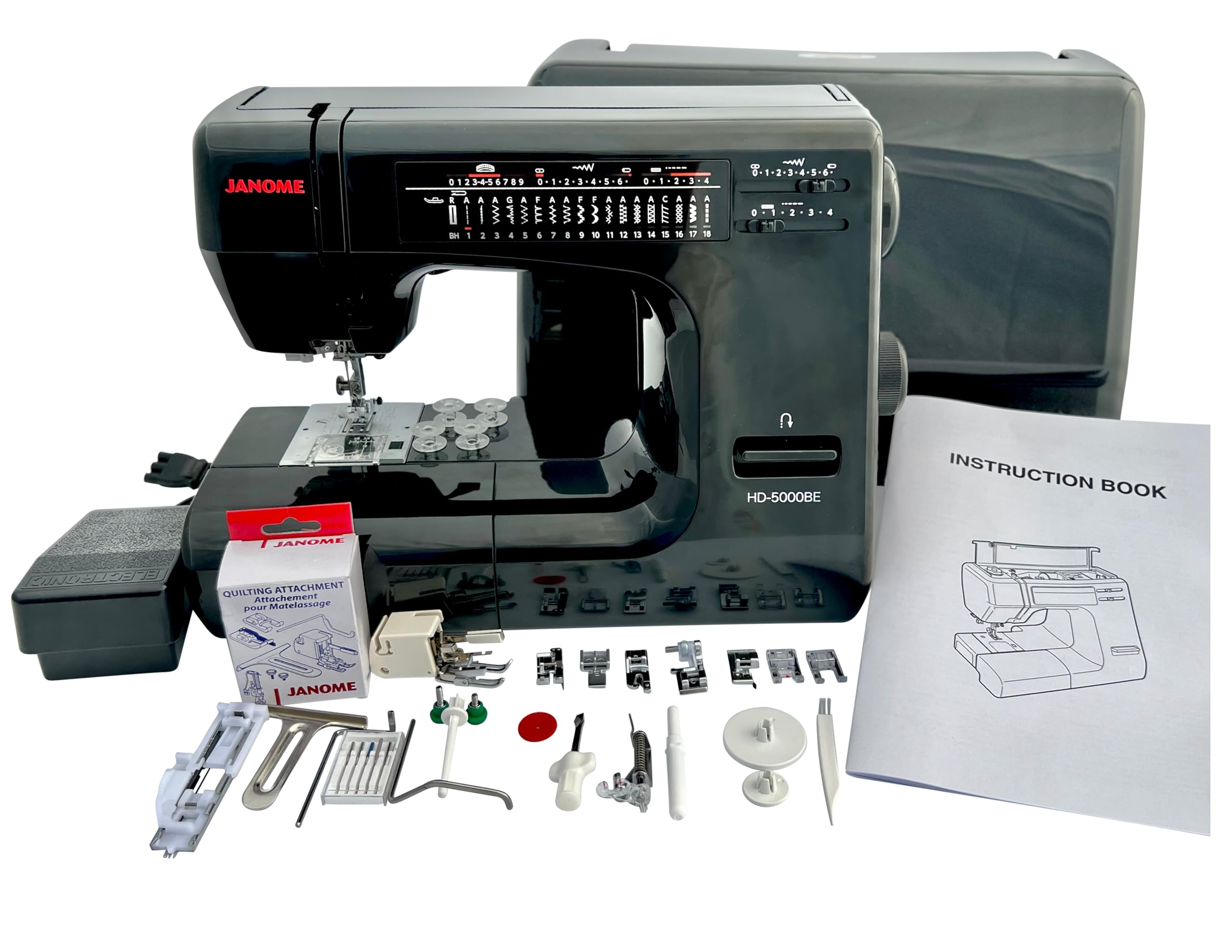 Foto 1 | Máquina De Coser Janome Hd-5000 Black Edition 18 Puntadas - Venta Internacional.