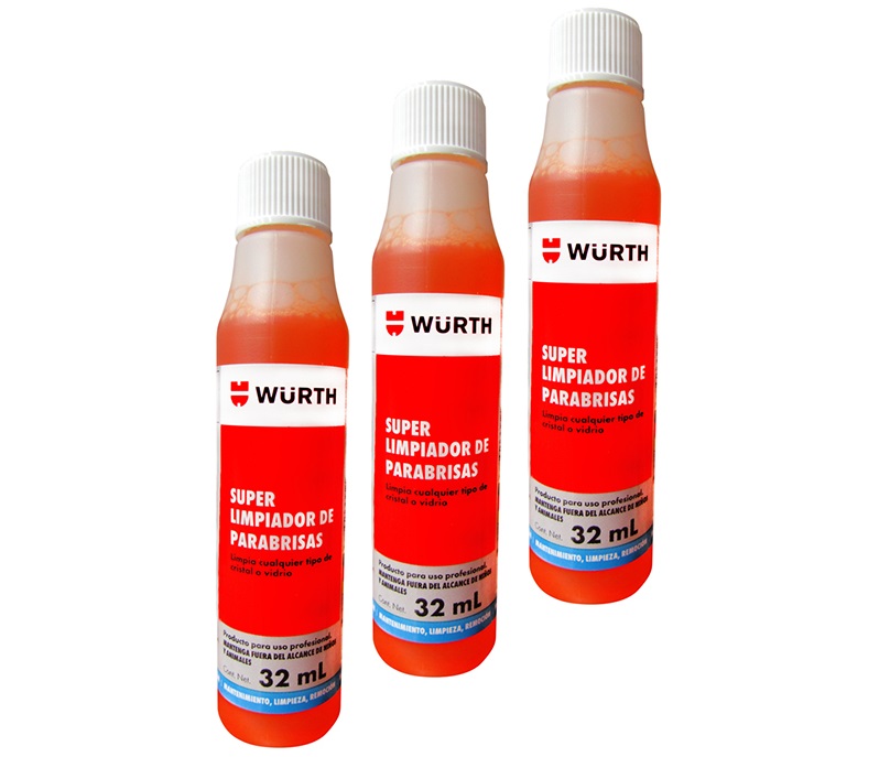 Foto 2 pulgar | 3 Piezas Würth Súper Limpiador De Parabrisas Concentrado 32ml Rinde 4 Litros