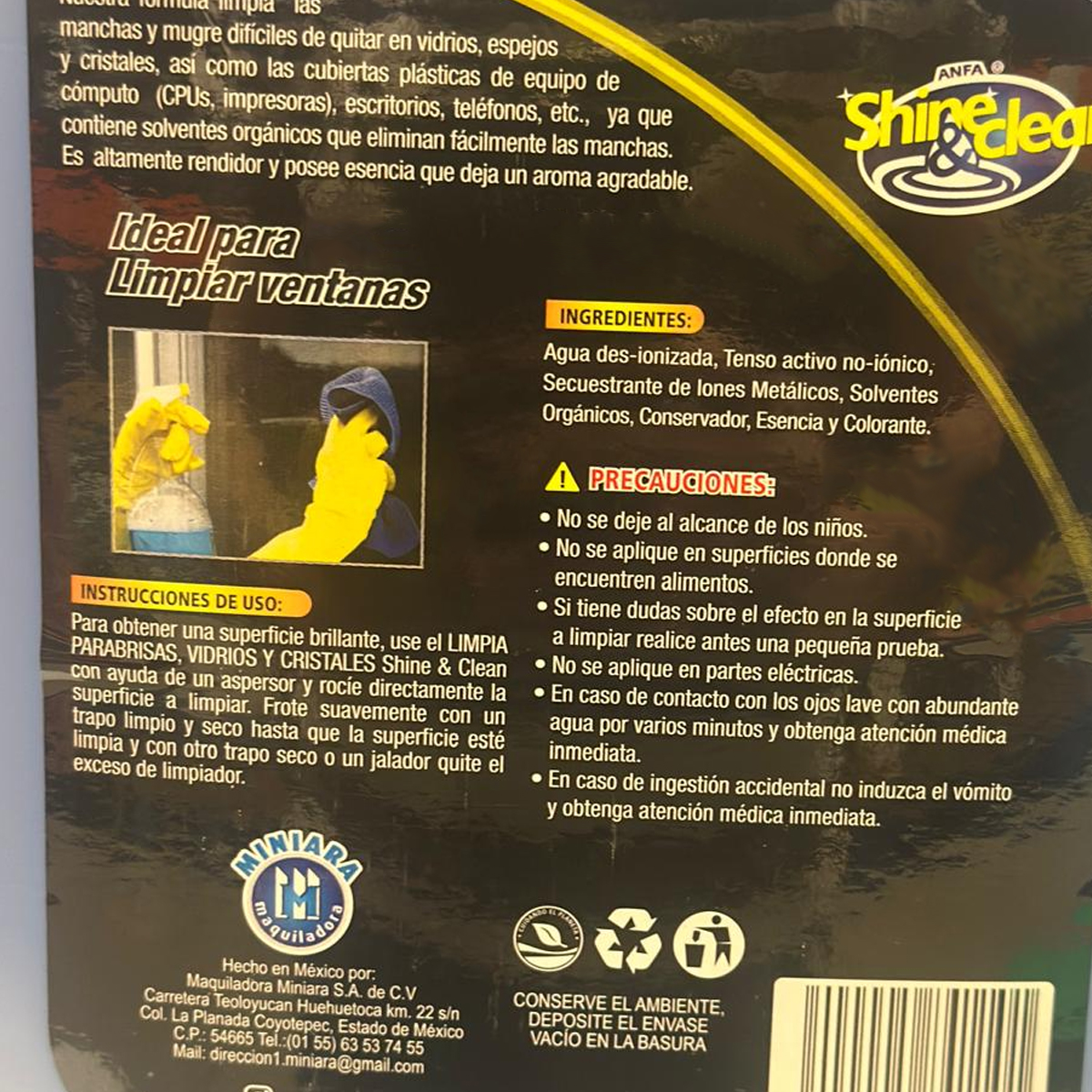 Foto 4 pulgar | Limpia Parabrisas Shine & Clean 10 Litros