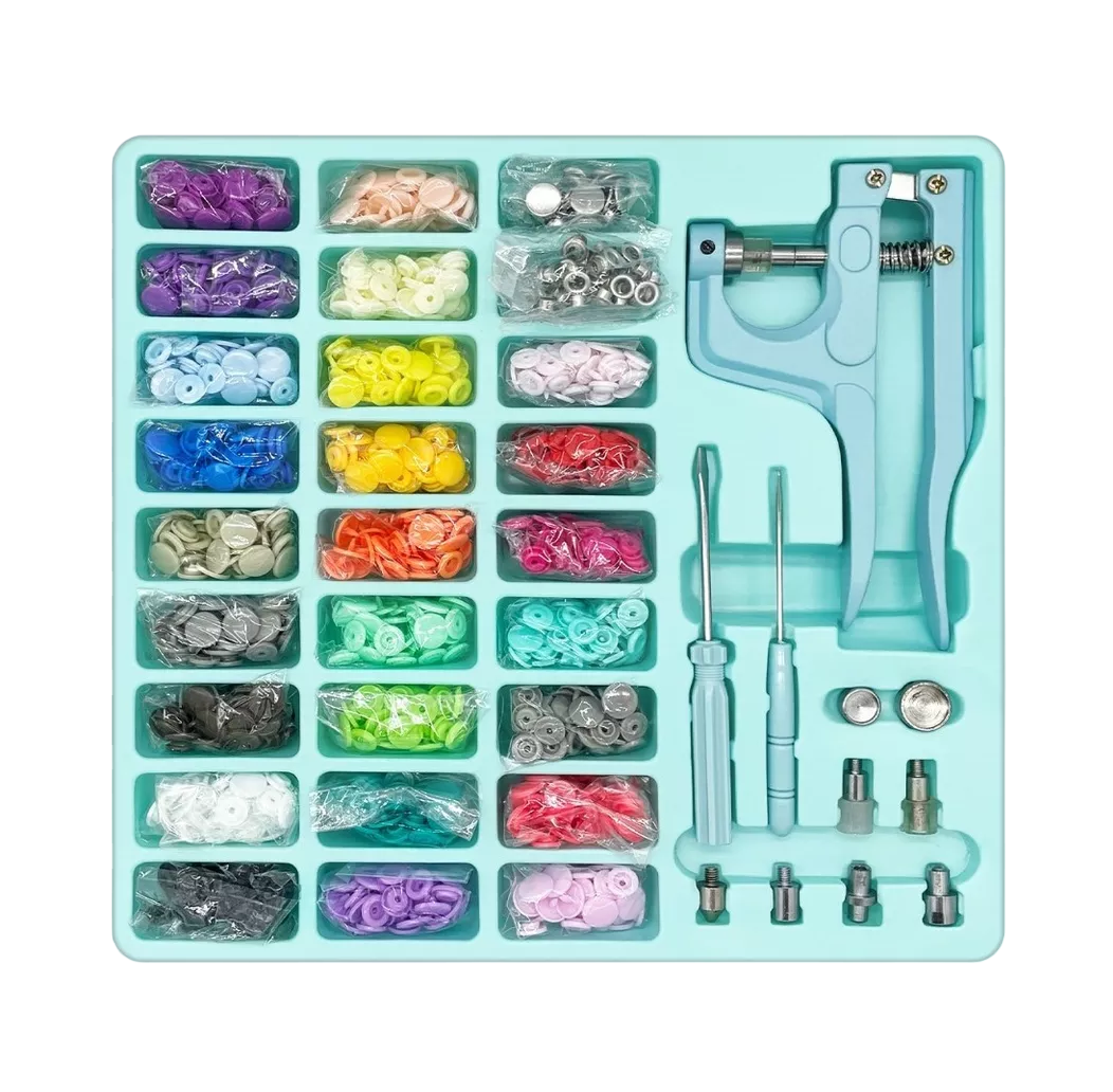 Kit de Pinza Kam Botón Presión Broche T5 27 BELUG Multicolor con Estuche color Azul