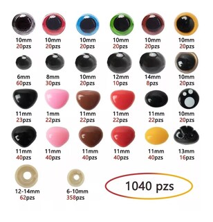 Foto 2 | Ojos Y Nariz Seguridad Amigurumis 1040 Pzas, Negros