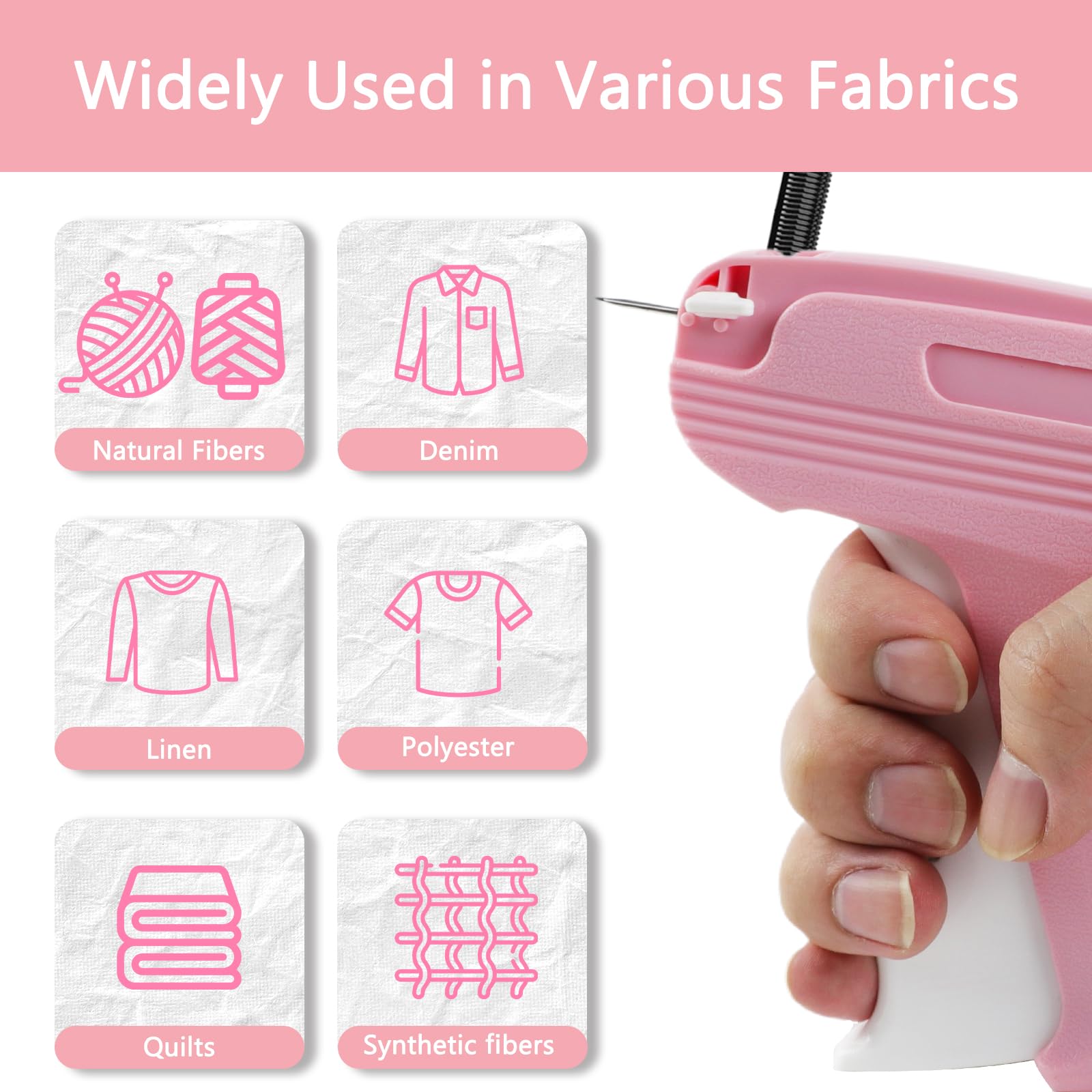 Foto 5 pulgar | Kit De Recambio Para Minipistola Stitch Gun, Color Rosa Con Agujas - Venta Internacional.